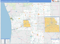 Grand Rapids-Wyoming Metro Area Digital Map Basic Style